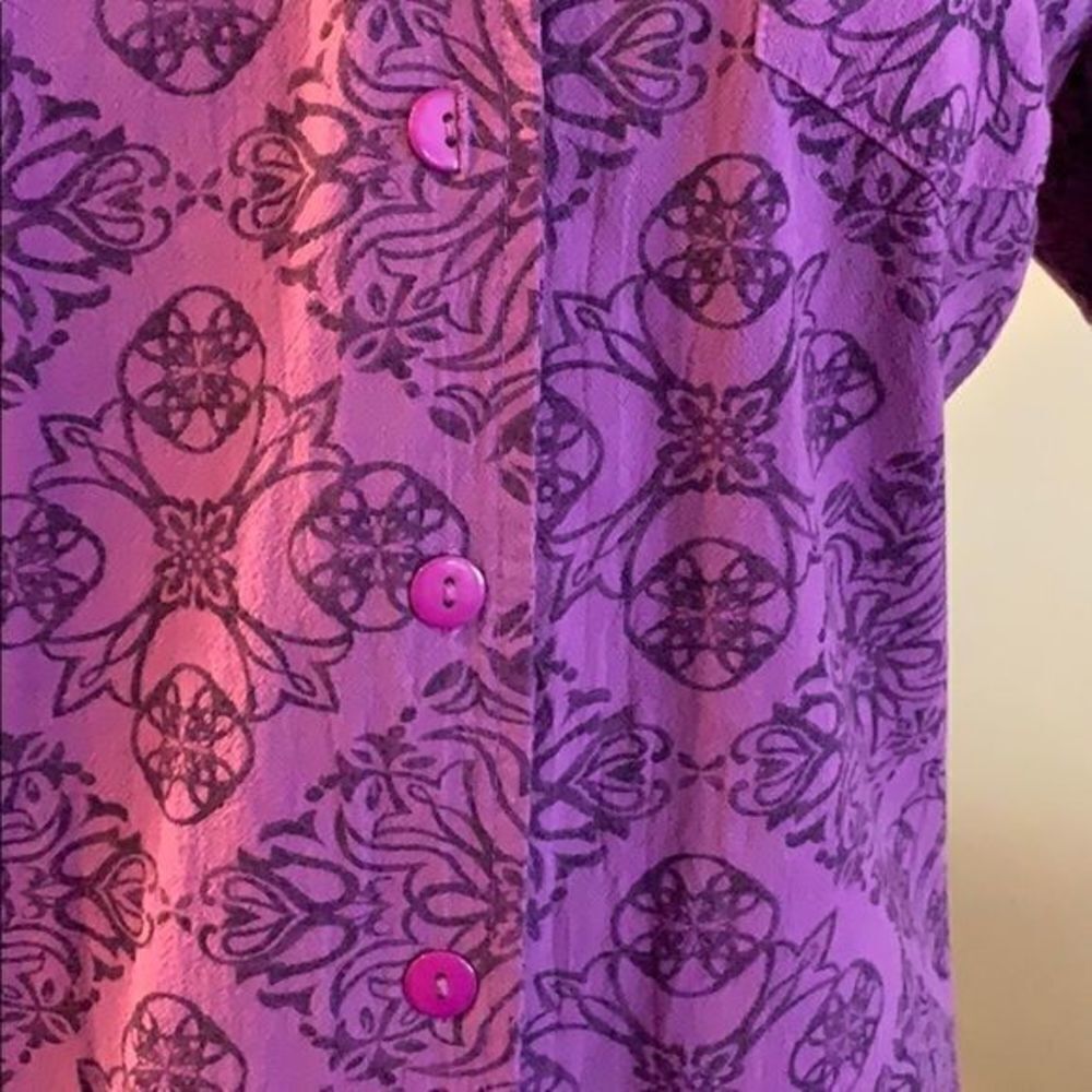 Nwot, Basic Editions Purple Paisley Top, L… - Picture 3 of 8
